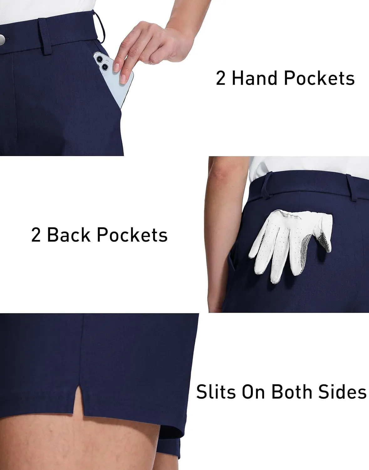 Womens 5" Golf Hiking Shorts with Pockets Quick Dry Stretchy Shorts for Women Mid Rise Dressy Work Casual Summer