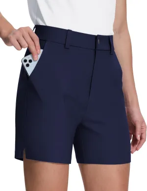 Womens 5" Golf Hiking Shorts with Pockets Quick Dry Stretchy Shorts for Women Mid Rise Dressy Work Casual Summer