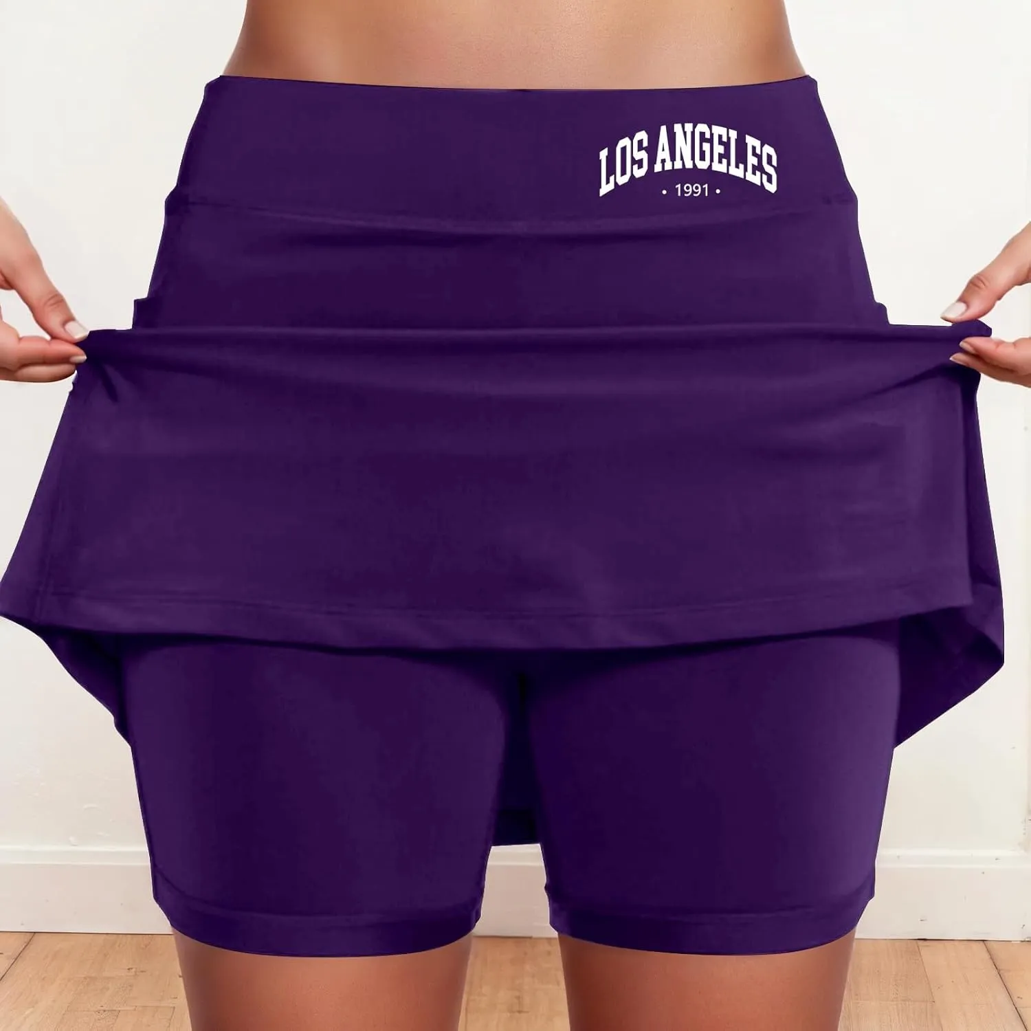 Women's Athletic Skorts 2025 Summer Los Angeles High Waisted Tennis Shorts Sports Running Gym Breathable Skirt Shorts