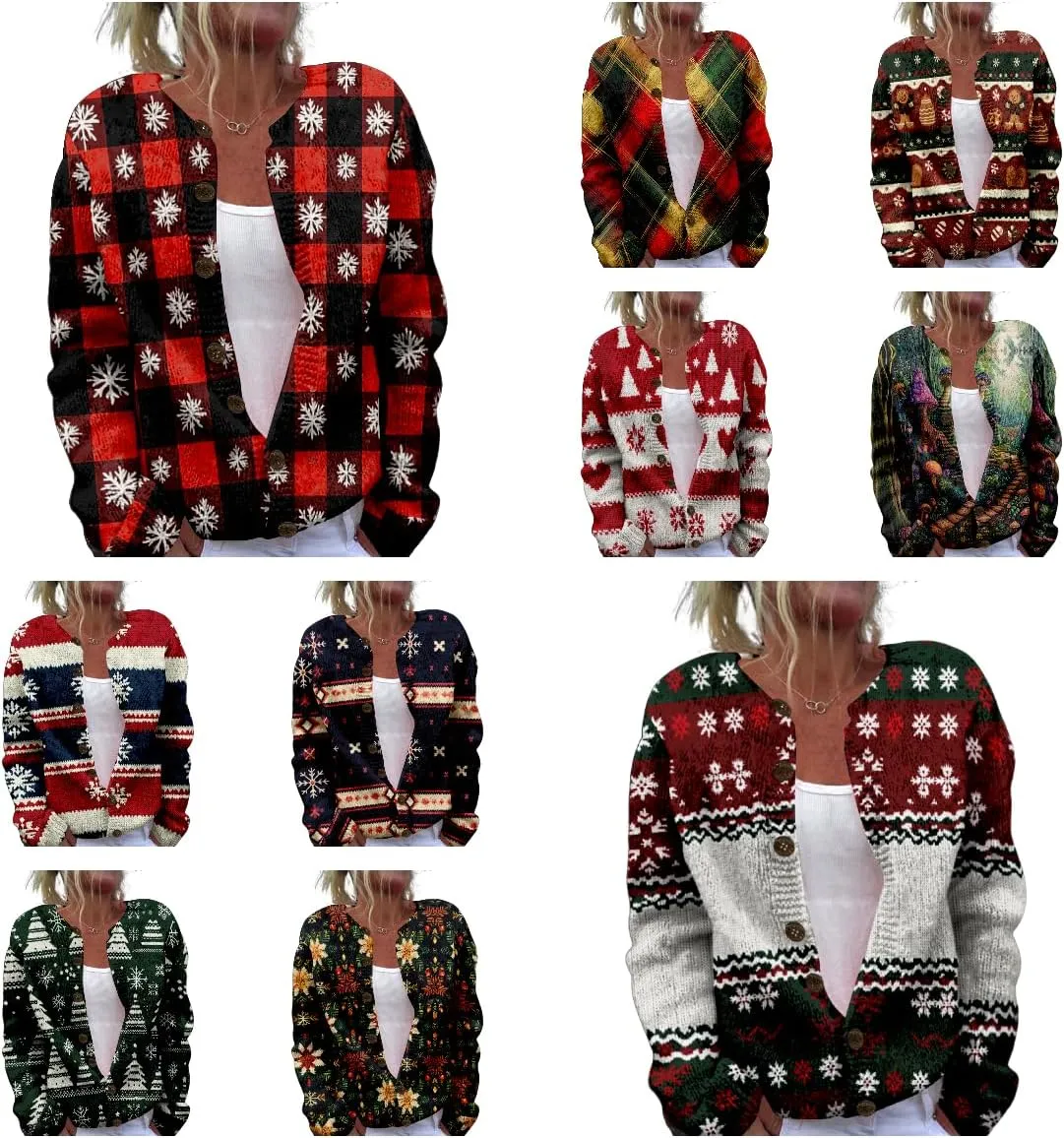 Women's Cable Knit Cardigan Open Front Crochet Button Down Long Sleeve Warm Cardigan Sweaters Fall Winter Coat