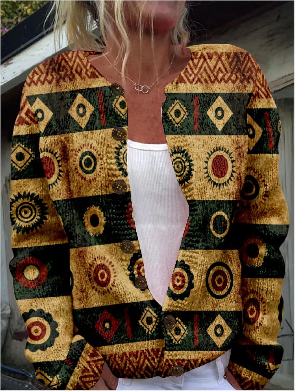 Women's Cable Knit Cardigan Open Front Crochet Button Down Long Sleeve Warm Cardigan Sweaters Fall Winter Coat