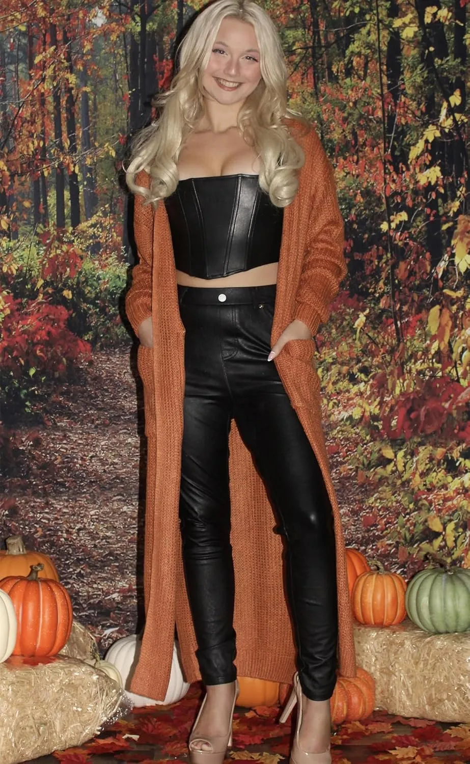 Womens Casual Long Sleeve Split Open Cardigan Knit Long Cardigan Sweaters with Pockets Fall Fashion 2024