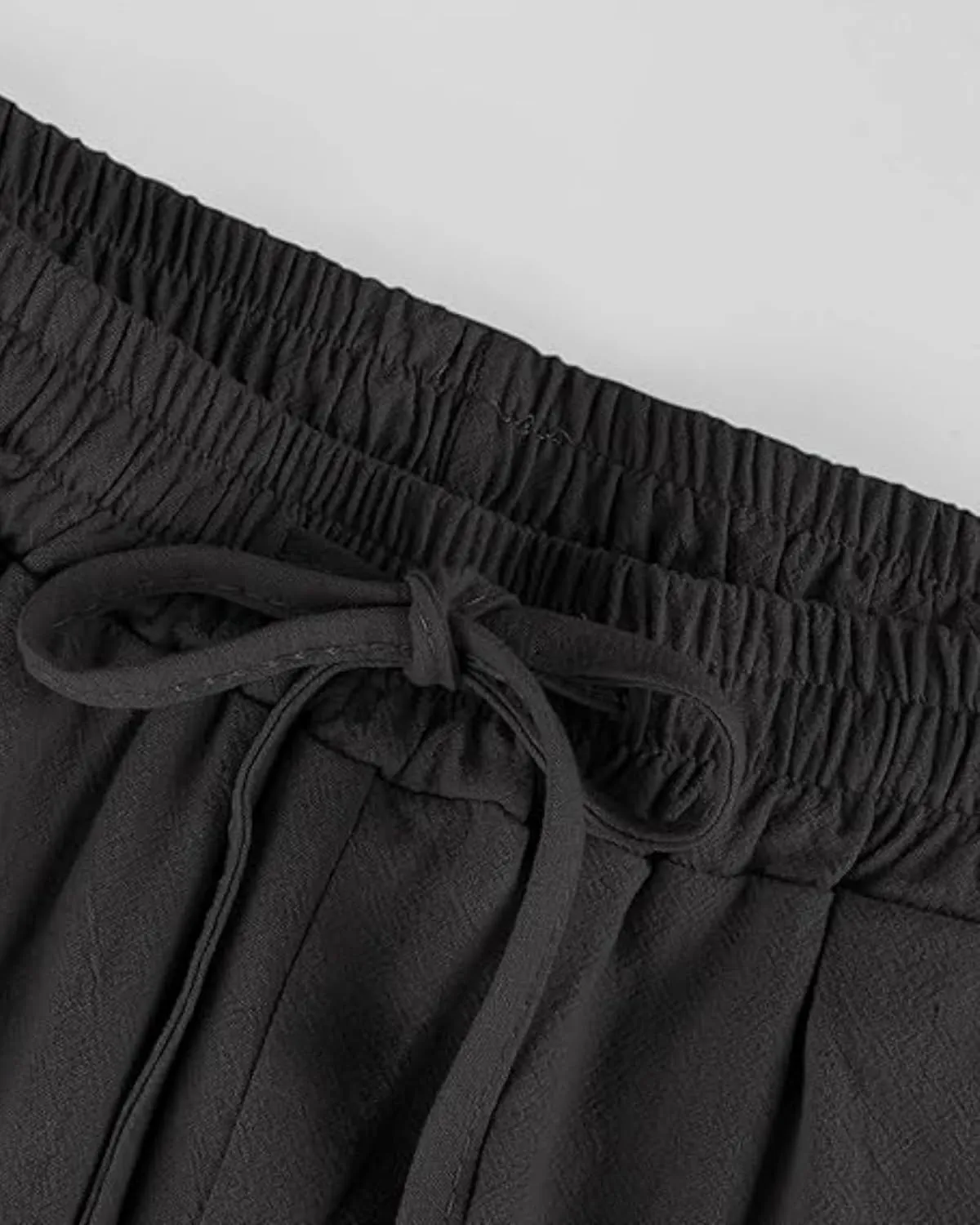 Women's Cotton Linen Shorts 2025 Casual Loose Knee Length Beach Pants Summer Drawstring Bermuda Shorts with Pockets
