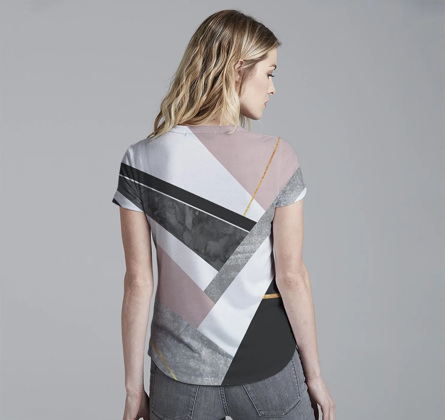 Womens Crew Tee, Lines & Layers