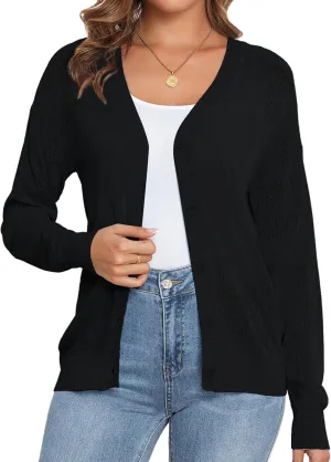 Women's Cropped Cardigan Sweaters for Women Lightweight V Neck Button Knit Shrug Sweater S-XXL