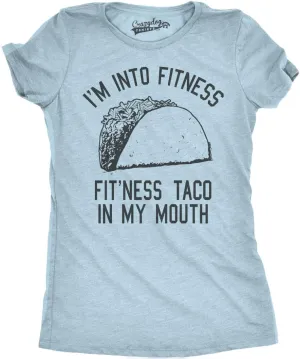Womens Fitness Taco Funny Gym T Shirt Cool Humor Graphic Muscle Tee for Ladies