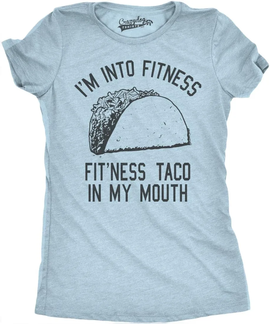 Womens Fitness Taco Funny Gym T Shirt Cool Humor Graphic Muscle Tee for Ladies