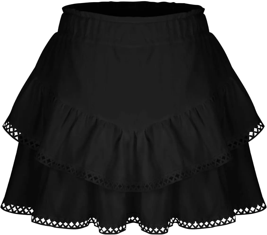 Womens Flowy Skirt Shorts Ruffled Tiered Basic Mini Skort High Waist Comfy Sport Athletic Tennis Skirt with Shorts 2025
