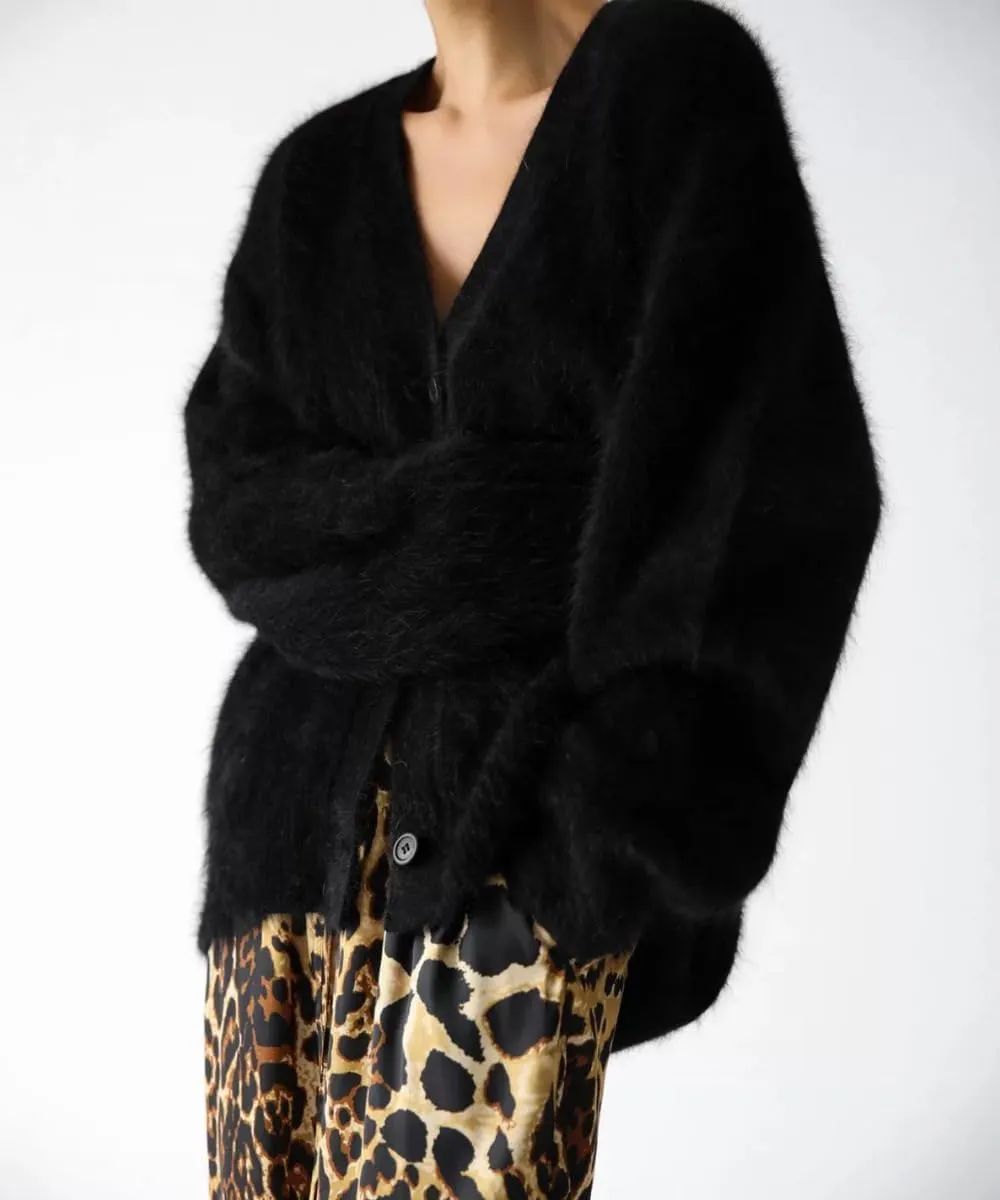 Womens Fuzzy Sweaters Cardigan V-Neck Button Down Oversized Mohair Sweater Casual Y2k 2025 Fall Winter