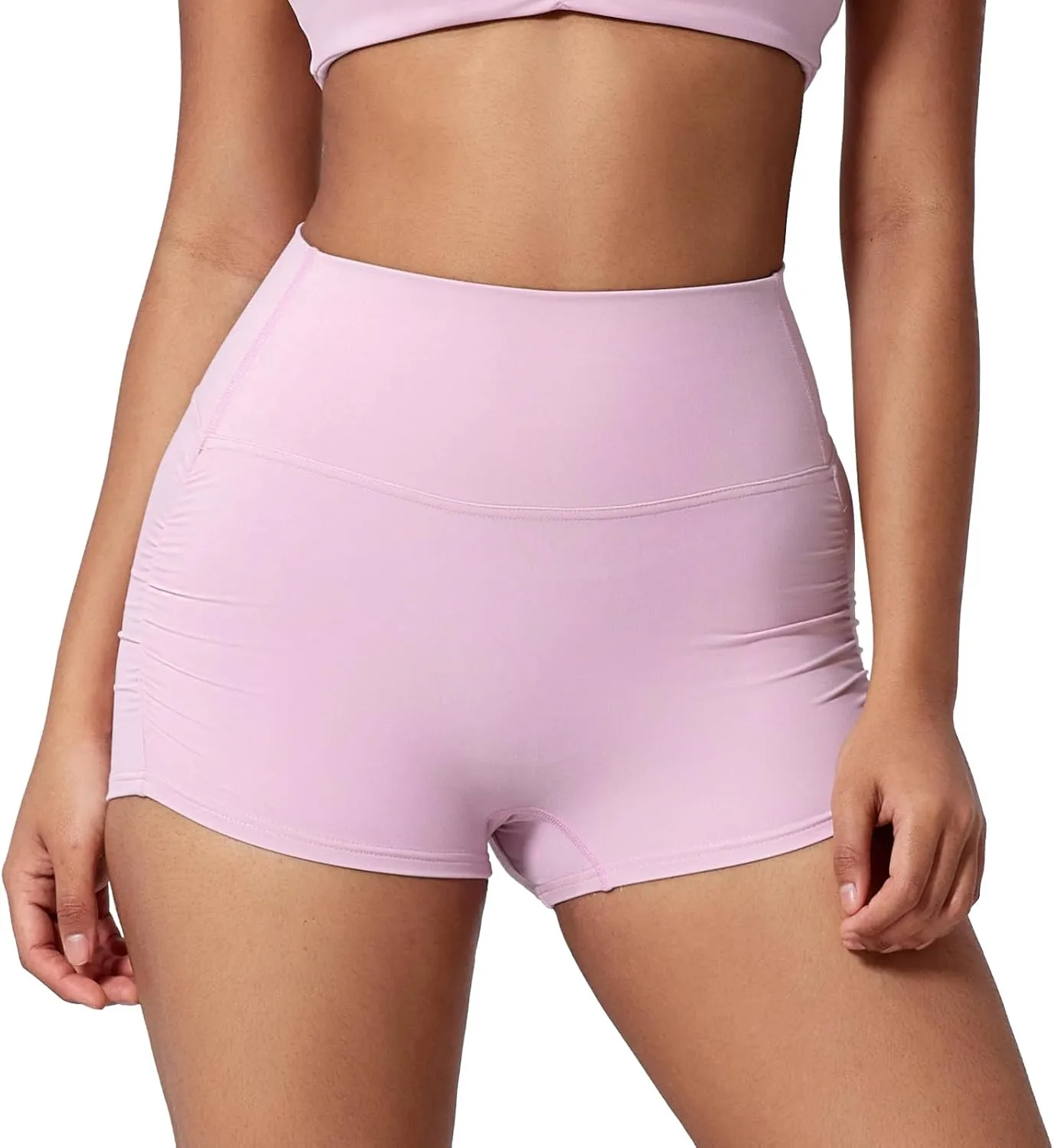 Women's High Waist Yoga Booty Shorts Workout Wrinkled Dance Hot Pants Butt Lifting Jogger Shorts Rave Outfits