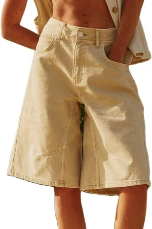 Womens Jean Shorts High Waist Straight Leg Baggy Denim Shorts Summer Casual Going Out Hot Short Pants