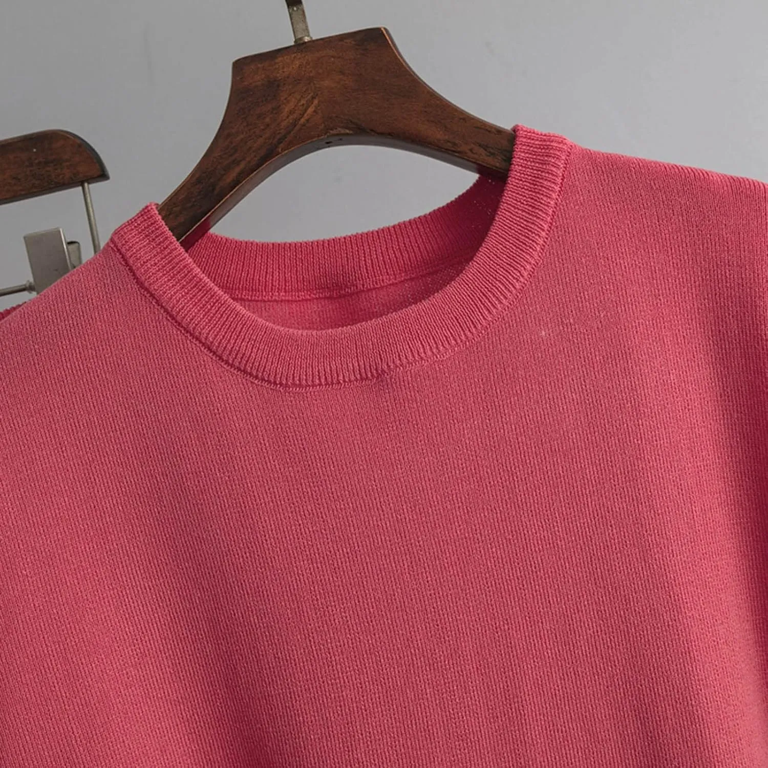 Women's Knitted Two Piece Suit Knit Pullover Pullover Tops Wide Leg Pants 2 Piece Outfits Loungewear Casual Sweatsuit (Hot Pink, One Size)