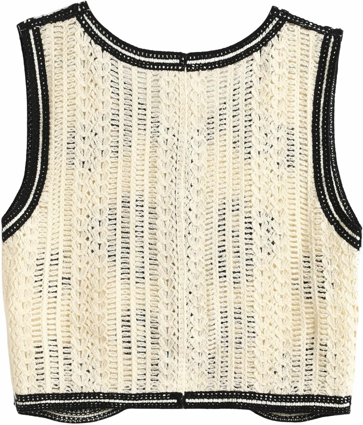 Women's Knitted Vest Sleeveless V-Neck Cardigan Button Printed Short Vest