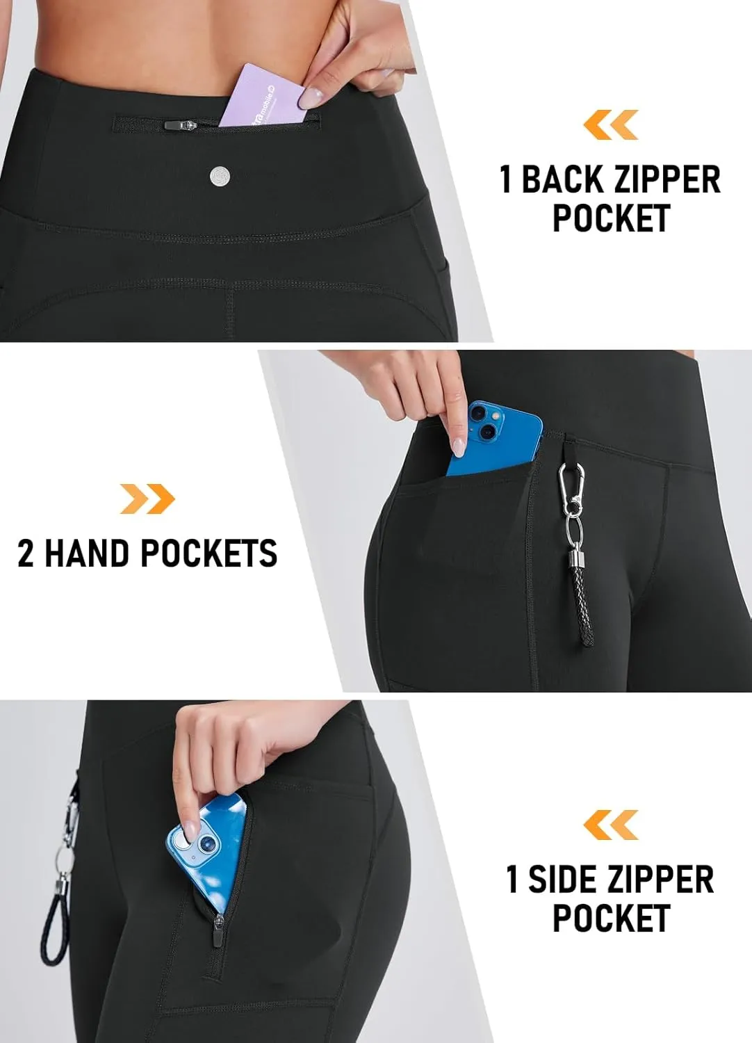 Women's Long Biker Shorts Hiking Knee Length Capri Leggings, High Waisted Bermuda Shorts with Pockets 14 Inch