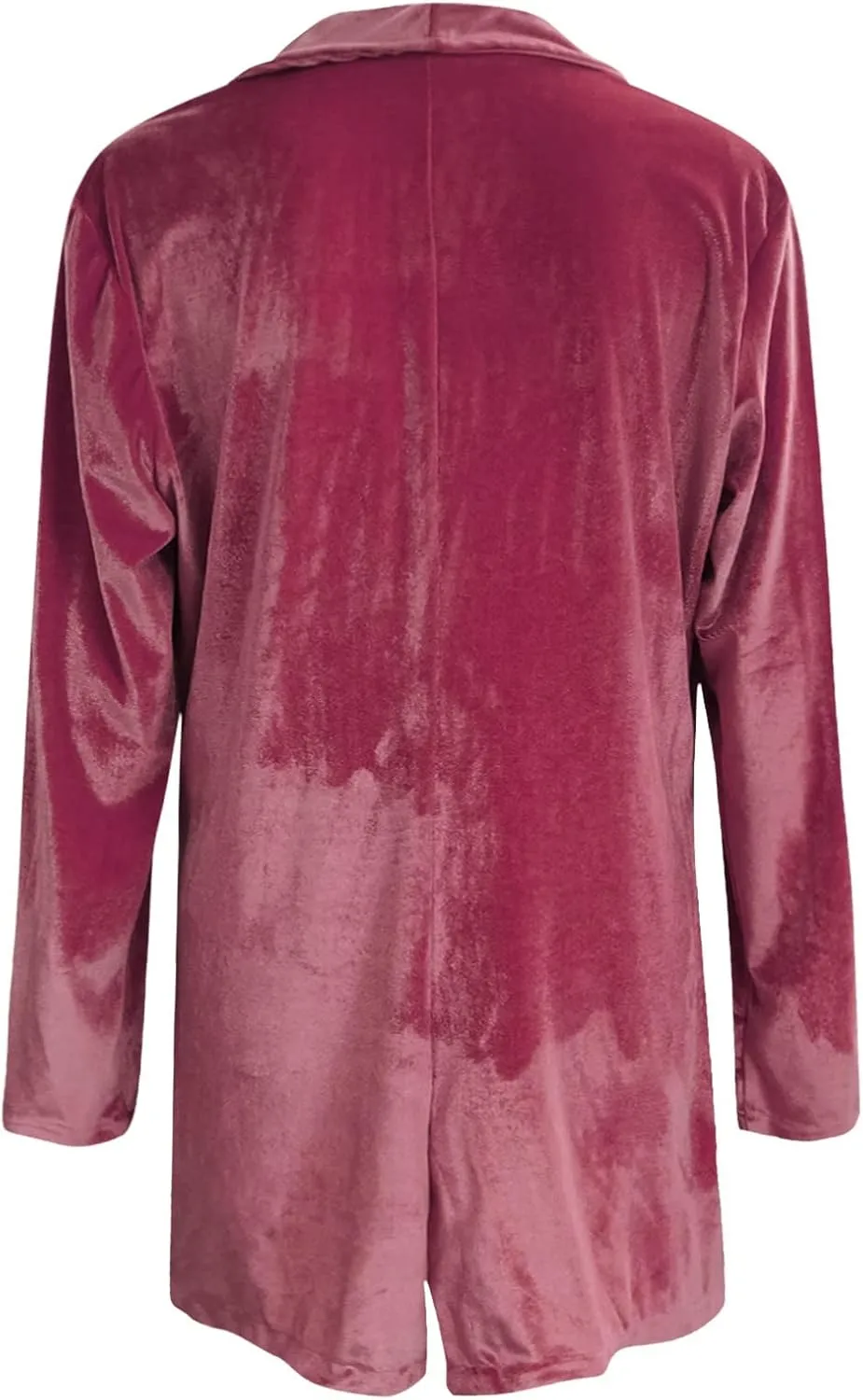 Women's Long Velvet Cardigan Long Sleeve Vintage Open Front Outerwear Coat Fashion Wild Trench Coat