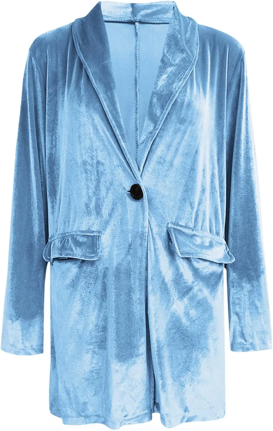 Women's Long Velvet Cardigan Long Sleeve Vintage Open Front Outerwear Coat Fashion Wild Trench Coat