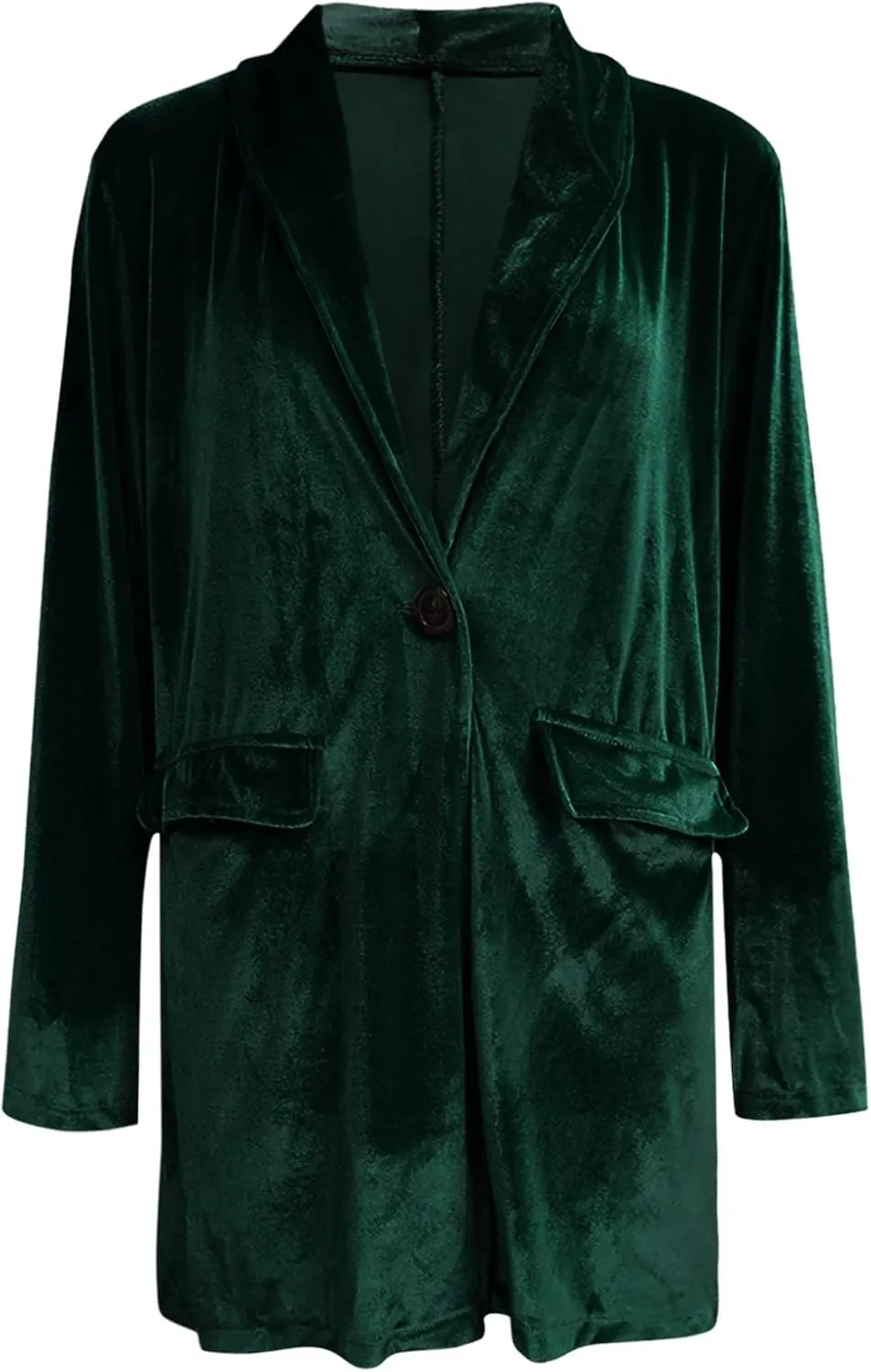 Women's Long Velvet Cardigan Long Sleeve Vintage Open Front Outerwear Coat Fashion Wild Trench Coat