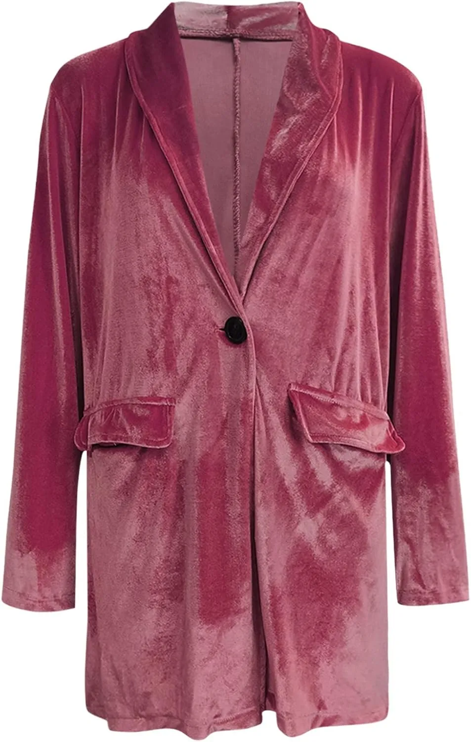 Women's Long Velvet Cardigan Long Sleeve Vintage Open Front Outerwear Coat Fashion Wild Trench Coat