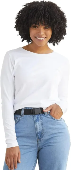 Women's Organic Pima Cotton Long Sleeve Crew Neck T-Shirt