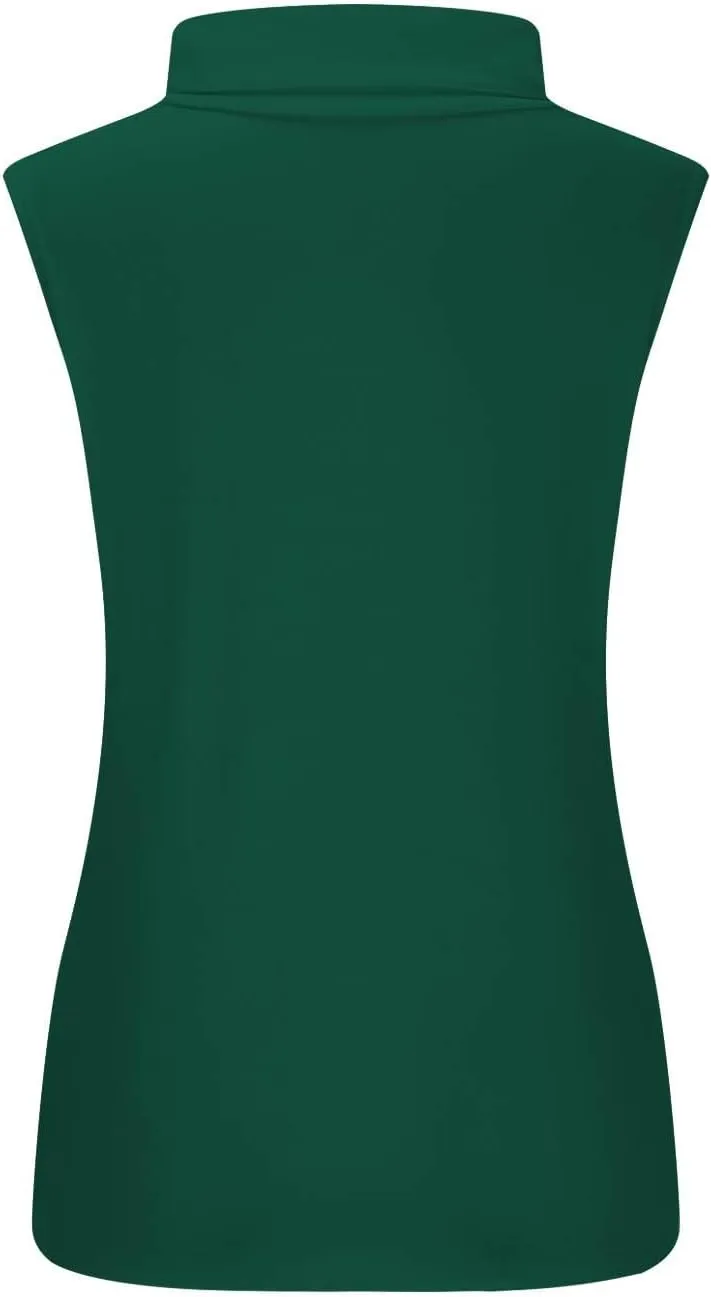 Womens Sleeveless Turtleneck Tops Plus Size Mock High Neck Tank Tops 2025 Slim Fitted Undershirt Basic Layer Tee