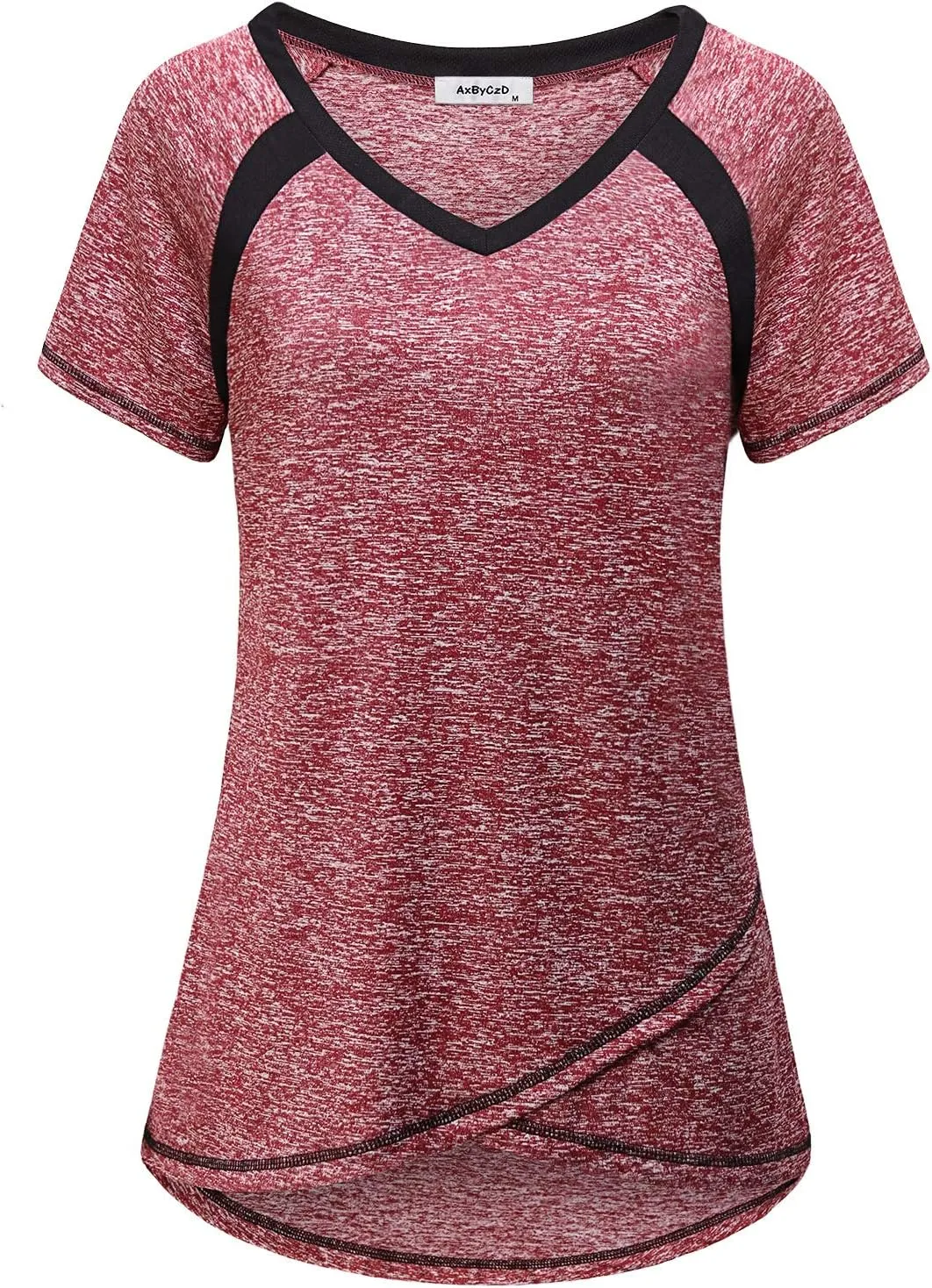 Womens Workout Shirts Fashion Casual Raglan Short Sleeve Yoga Gym Athletic Tops