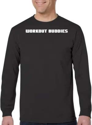 Workout Buddies - Men's Adult Long Sleeve T-Shirt CP05 Black