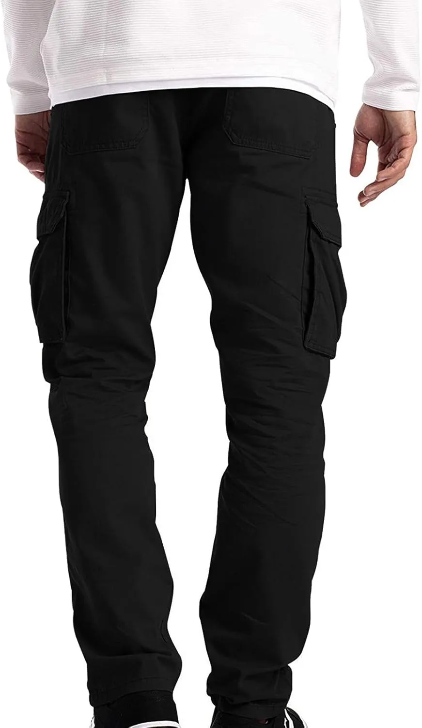 WUAI Men's Casual Military Combat Work Cargo Pants Slim Fit Lightweight Outdoors Jogger Chino Hiking Mountain Sweatpant