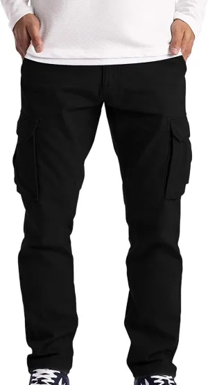 WUAI Men's Casual Military Combat Work Cargo Pants Slim Fit Lightweight Outdoors Jogger Chino Hiking Mountain Sweatpant
