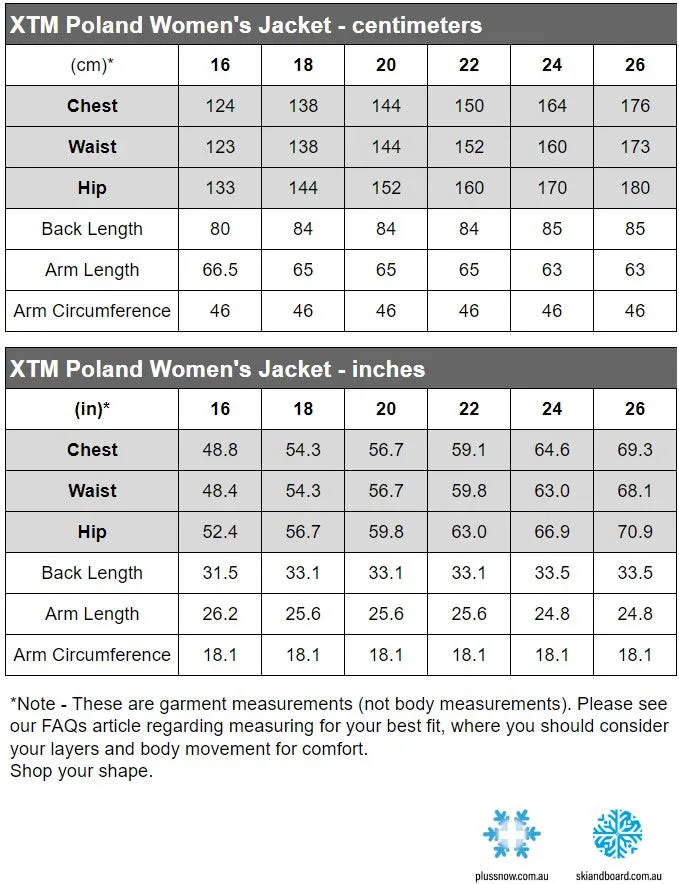 XTM Poland Womens Plus Size Ski Jacket Black Size 26-30