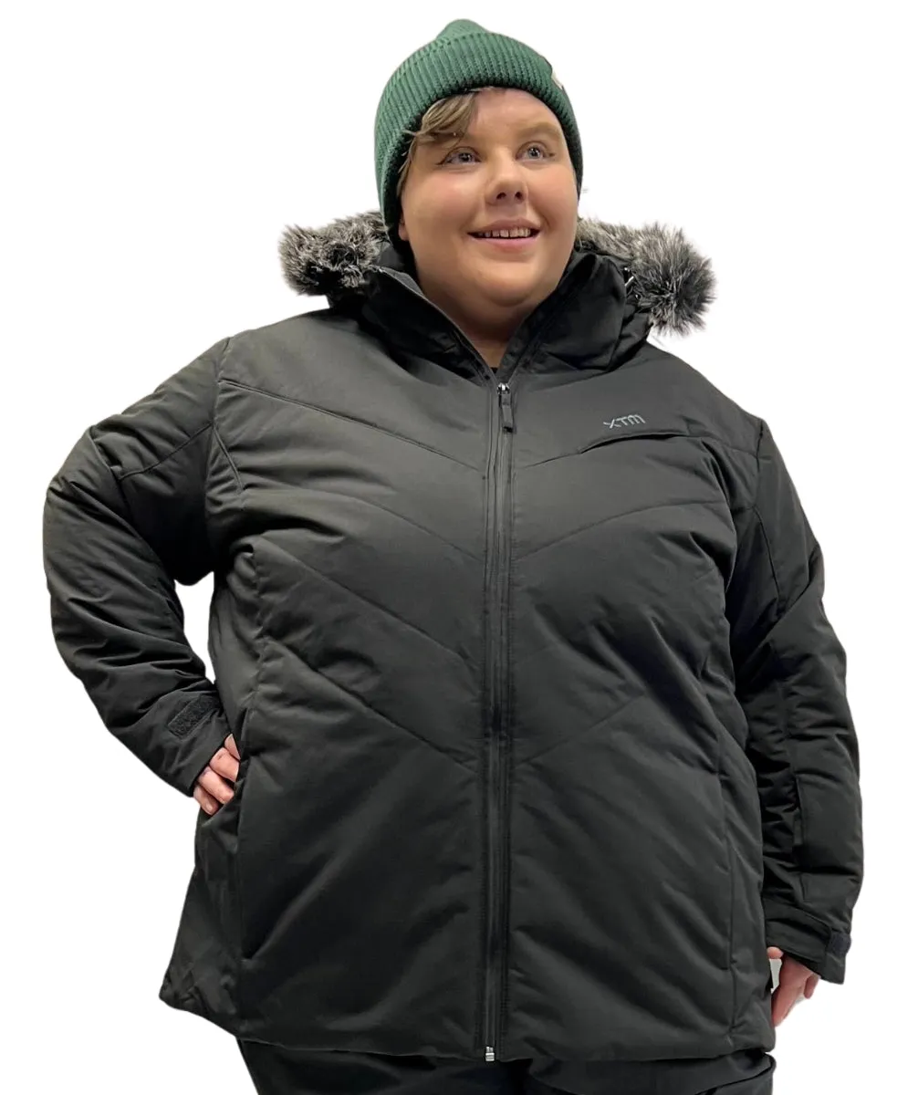 XTM Poland Womens Plus Size Ski Jacket Black Size 26-30