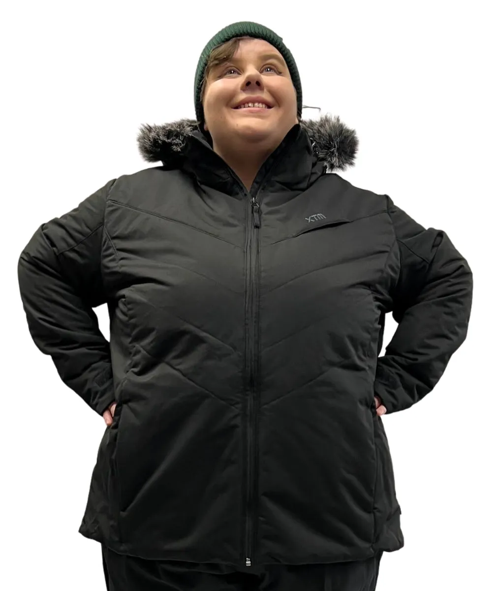 XTM Poland Womens Plus Size Ski Jacket Black Size 26-30