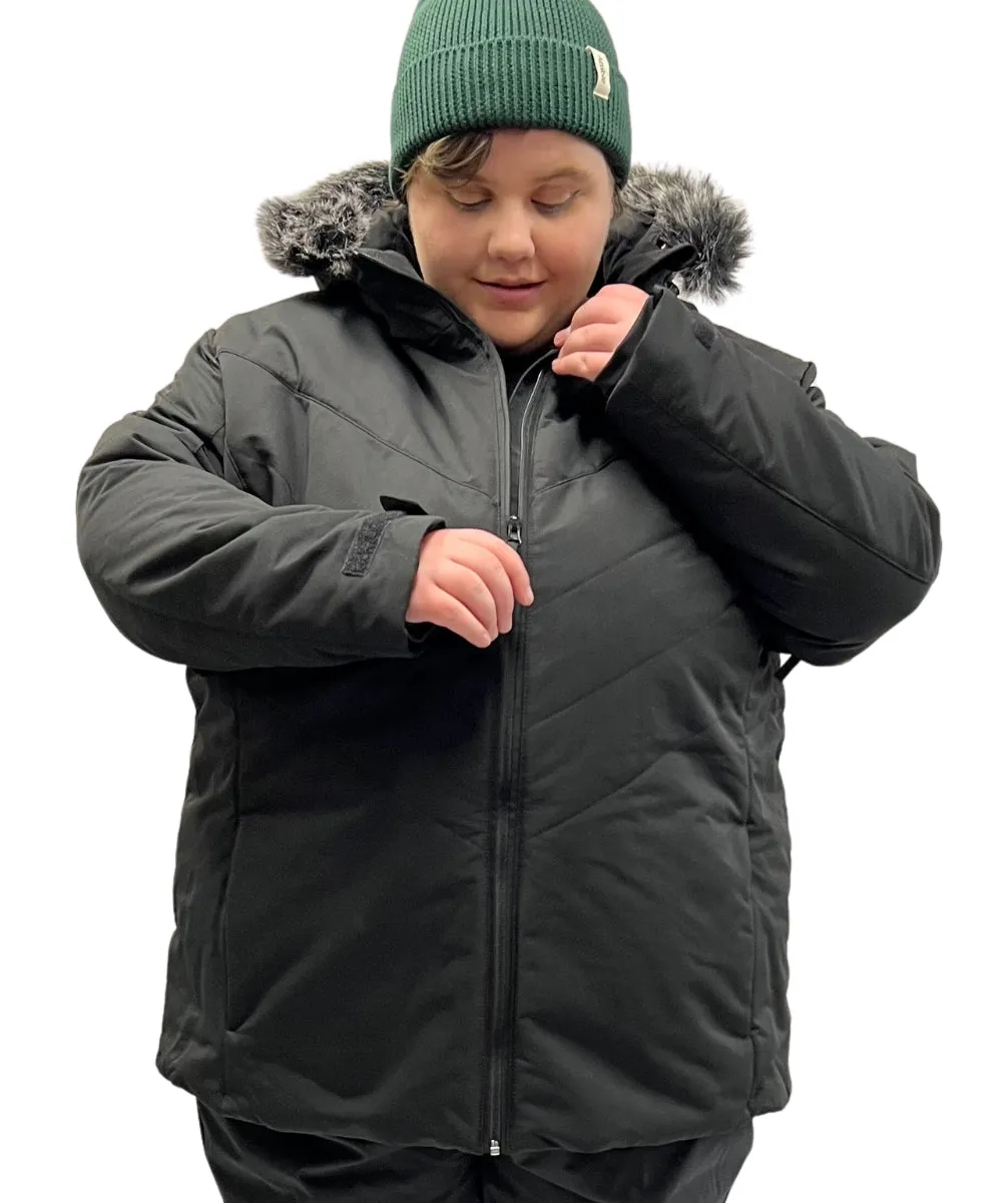 XTM Poland Womens Plus Size Ski Jacket Black Size 26-30