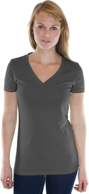 Yoga Clothing For You Ladies Hemp/Organic Cotton V-Neck Tee - Made in USA