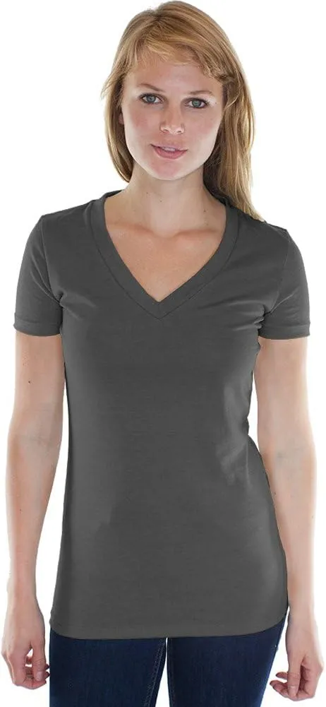 Yoga Clothing For You Ladies Hemp/Organic Cotton V-Neck Tee - Made in USA