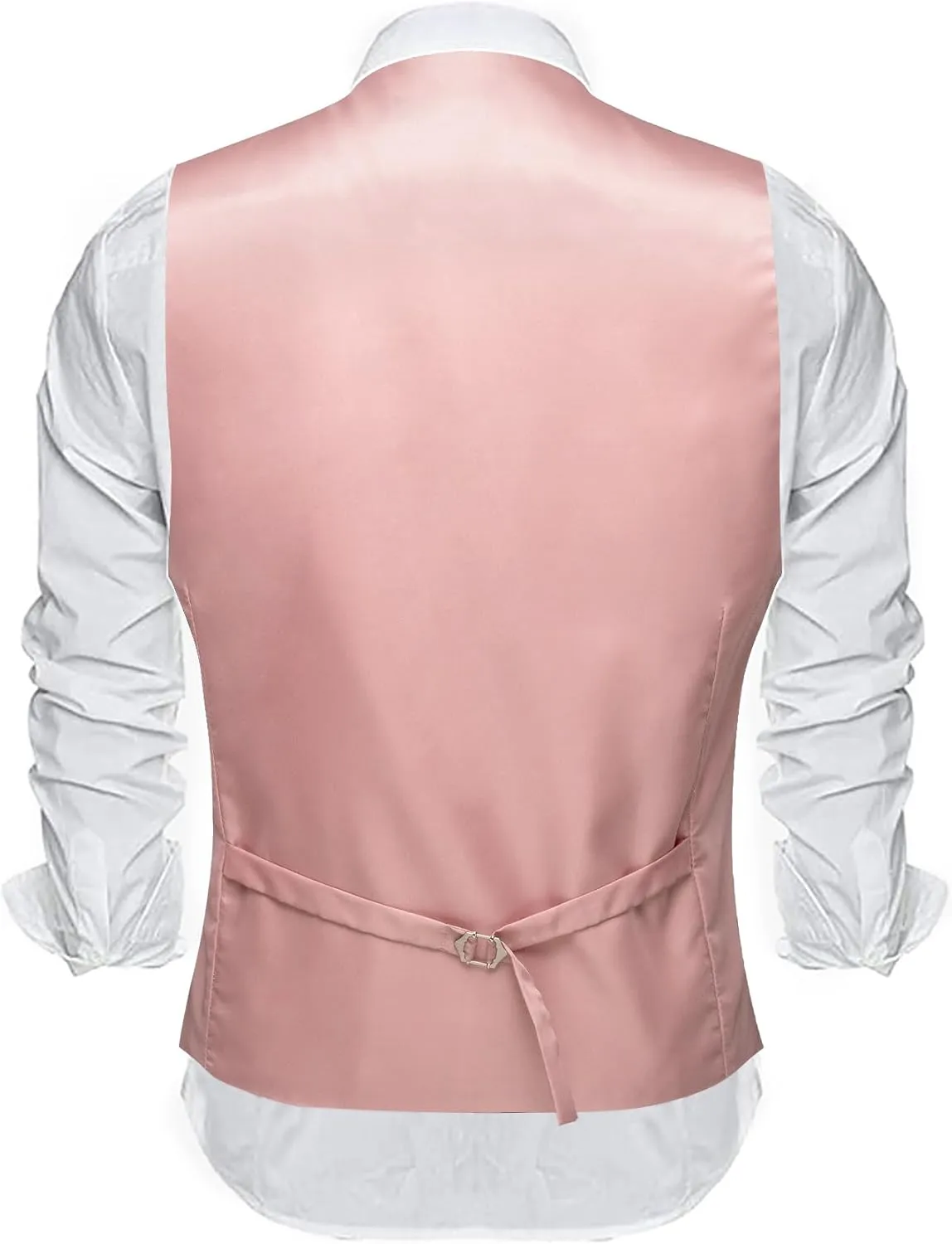 YOHOWA Men's Formal Suit Vest and Tie Set Business Casual Waistcoat Solid Colors Wedding Western Tuxedo Vest V-Neck
