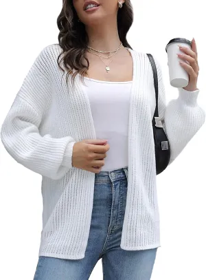 ZAFUL Women's Cardigan Open Front Sweaters 2024 Fall Long Sleeve Casual Loose Chunky Knit Outwear Coat