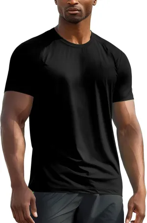 Zengjo Athletic T Shirts for Men,Quick Dry Gym Workout Running Sport Moisture Wicking Short-Sleeve Crewneck Tee