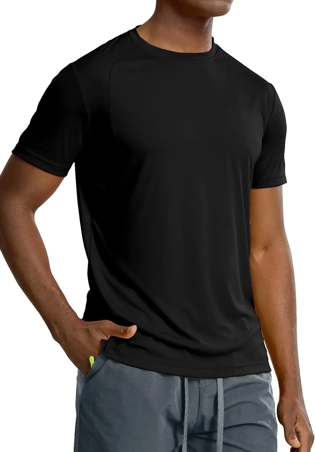 Zengjo Athletic T Shirts for Men,Quick Dry Gym Workout Running Sport Moisture Wicking Short-Sleeve Crewneck Tee