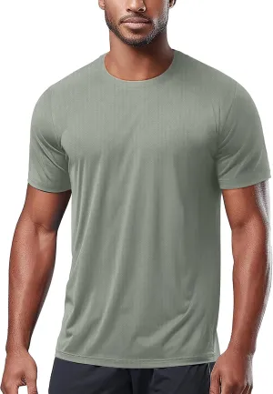 Zengjo Men's Workout Shirts Lightweight Quick Dry Gym Running Athletic Performance Tee Moisture Wicking Short Sleeve