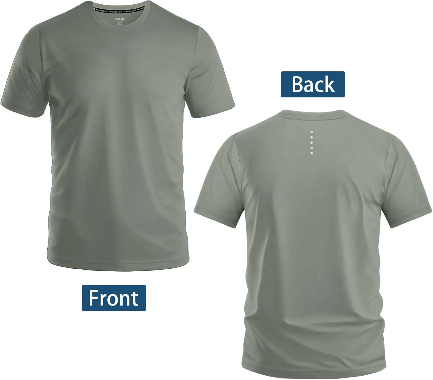 Zengjo Men's Workout Shirts Lightweight Quick Dry Gym Running Athletic Performance Tee Moisture Wicking Short Sleeve